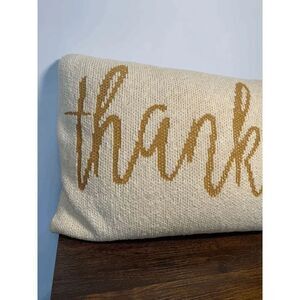 Andover Mills Home Textiles Gauvin Be Thankful Cotton Throw Pillow Tan